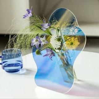【JEN】北歐壓克力炫彩鏡面藝術花器花瓶擺飾(2款可選)