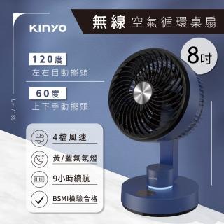【KINYO】8吋無線空氣循環桌扇/循環扇(UF-7185)