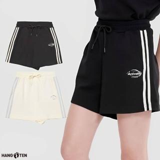【Hang Ten】女裝-韓國同步款-RELAXED FIT側邊撞色織條運動針織短褲(多色選)