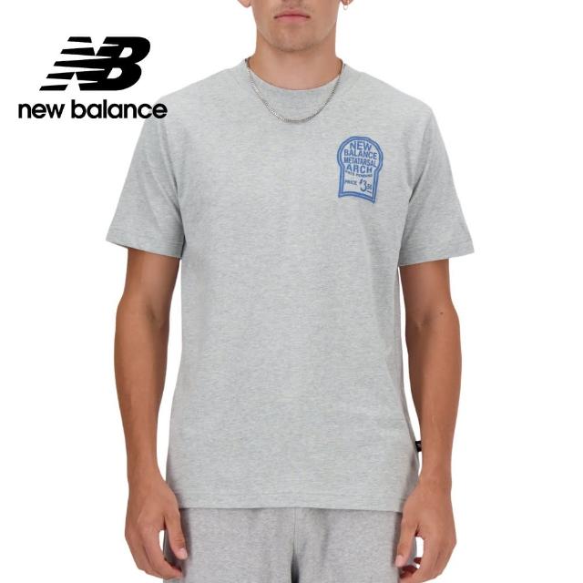 【NEW BALANCE】NB 特殊印刷插圖短袖上衣_男性_灰色_MT41913AG(美版 版型偏大)