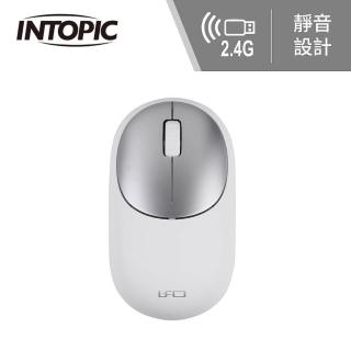【INTOPIC】MSW-Q778 2.4GHz極靜音無線滑鼠-雪白銀