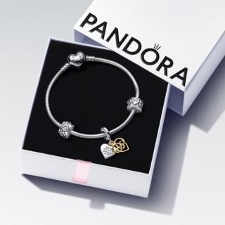 【Pandora 官方直營】無限母愛之心綴人造鑽石吊飾手鏈套組