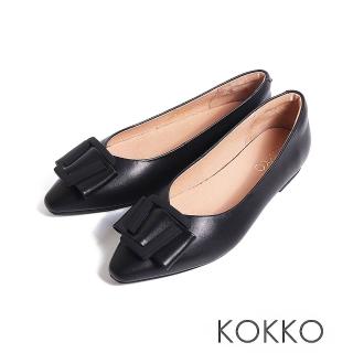【KOKKO 集團】氣質甜美柔軟羊皮隨妳彎包鞋(黑色)