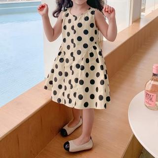 【TATA KIDS】童裝 後拉鍊無袖圓點點洋裝(90-150)