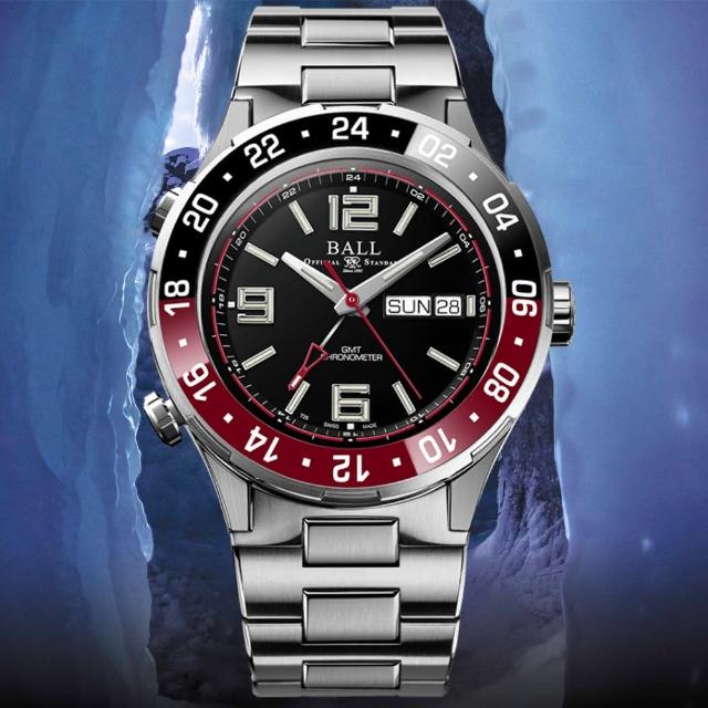 【BALL 波爾】B6_限量 Roadmaster COSC天文台認證 潛水 GMT機械腕錶 禮物推薦 畢業禮物(DG3000A-S8CJ-BK)