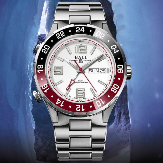 【BALL 波爾】B6_限量 Roadmaster COSC天文台認證 潛水 GMT機械腕錶 禮物推薦 畢業禮物(DG3000A-S8CJ-WH)