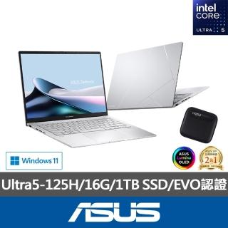 【ASUS】1TB外接SSD組★14吋Ultra5輕薄AI筆電(ZenBook UX3405MA/Ultra5-125H/16G/1TB SSD/W11/EVO/OLED)