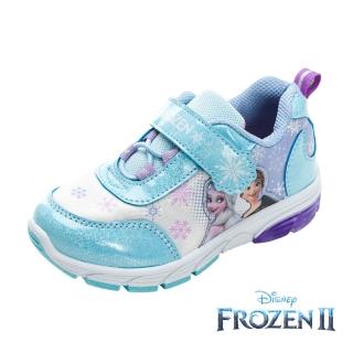 【Disney 迪士尼】童鞋 冰雪奇緣 電燈運動鞋/絆帶 易穿脫 透氣 台灣製 水藍(FNKX37406)