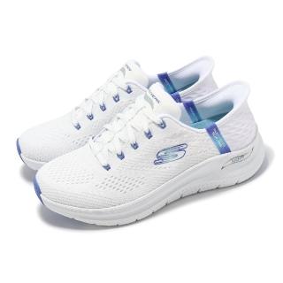 【SKECHERS】休閒鞋 Arch Fit 2.0-Easy Chic Slip-Ins 女鞋 白 藍 厚底 套入式(150066-WWBL)