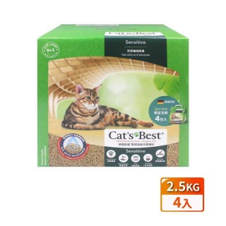 【CAT’S BEST 凱優】黑標凝結木屑砂 強效除臭(2.5公斤 X 4入)