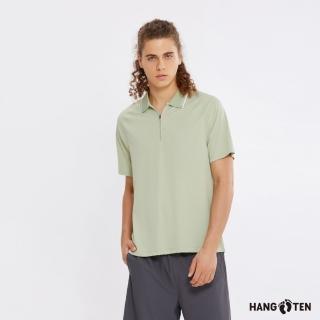 【Hang Ten】男裝-恆溫多功能-3M吸濕快乾涼爽尼龍素面短袖POLO衫(薄荷綠)