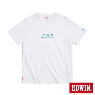 【EDWIN】男裝 簡約刺繡印花短袖T恤(白色)