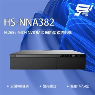 【CHANG YUN 昌運】昇銳 HS-NNA382 64路 H.265 人臉辨識 RAID 網路型錄影主機 支援8硬碟 雙向語音