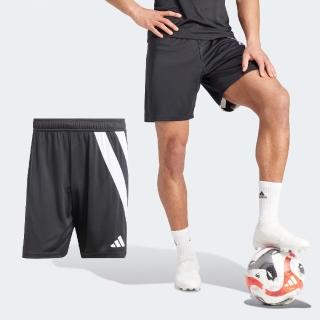 【adidas 愛迪達】短褲 Fortore 23 Shorts 男款 黑 白 輕質 透氣 抽繩 足球 運動褲 愛迪達(IK5755)