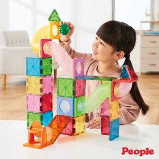 【People】益智磁性積木-滾球滑道（加長）組合(4歲- / 磁力片)