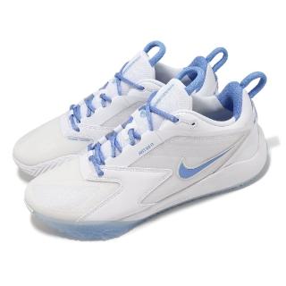 【NIKE 耐吉】排球鞋 Air Zoom HyperAce 3 男鞋 女鞋 白 水藍 緩衝 室內運動 羽排鞋 運動鞋(FQ7074-103)
