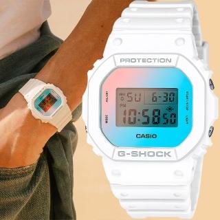 【CASIO 卡西歐】G-SHOCK 彩色鏡面方型手錶 電子錶(DW-5600TL-7)