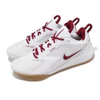 【NIKE 耐吉】排球鞋 Air Zoom HyperAce 3 男鞋 女鞋 白 紅 緩衝 室內運動 羽排鞋 運動鞋(FQ7074-100)