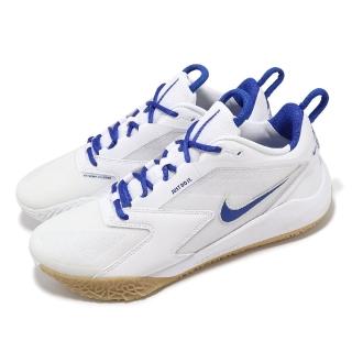 【NIKE 耐吉】排球鞋 Air Zoom HyperAce 3 男鞋 女鞋 白 藍 氣墊 室內運動 羽排鞋 運動鞋(FQ7074-106)