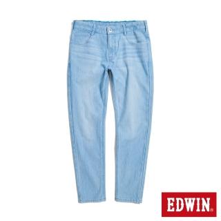 【EDWIN】男裝 冰河玉斜紋 迦績JERSEYS 超彈力極窄丹寧直筒褲(重漂藍)