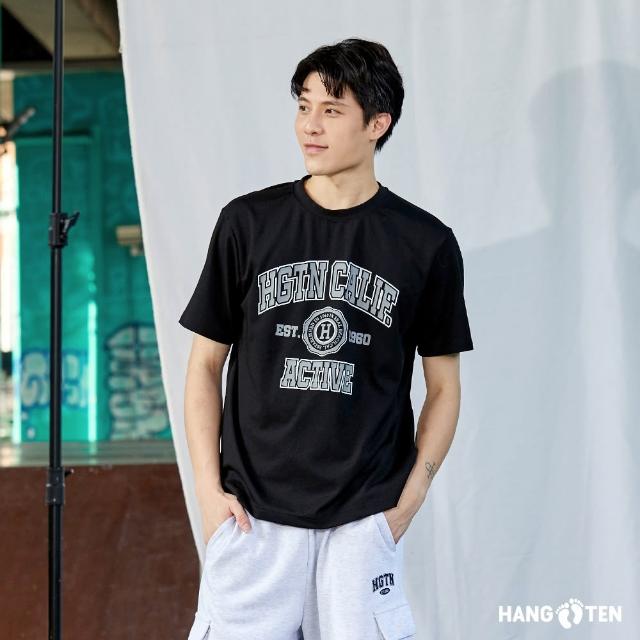 【Hang Ten】男裝-韓國同步款-胸前印花休閑短袖T恤(多色選)