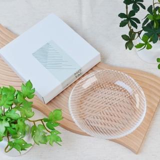 【YU Living 信歐傢居】日本進口 立體幾何圖形玻璃小盤子 5吋(透明色/餐盤 餐廚用具)