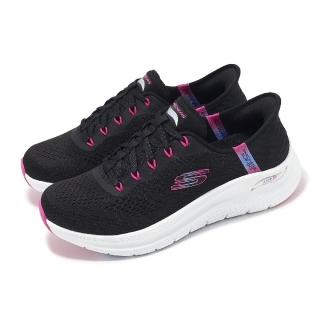 【SKECHERS】休閒鞋 Arch Fit 2.0-Easy Chic Slip-Ins 女鞋 黑粉 厚底 套入式(150066-WBKHP)