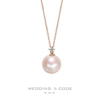 【WEDDING CODE】14K金 5分鑽石珍珠項鍊 10MM(天然鑽石 母親節 現貨禮物)