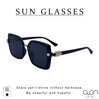 【GUGA】偏光太陽眼鏡 大方框鑲鑽款(墨鏡 偏光眼鏡 出遊戶外逛街搭配 時尚配件)