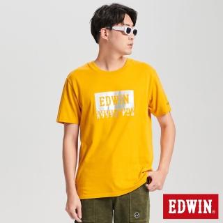 【EDWIN】男裝 雷射箔印花短袖T恤(桔黃色)