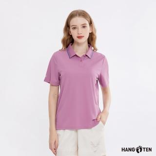【Hang Ten】女裝-恆溫多功能-3M吸濕快乾涼爽短袖POLO衫(粉紫)