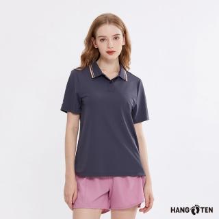 【Hang Ten】女裝-恆溫多功能-3M吸濕快乾涼爽短袖POLO衫(石板灰)