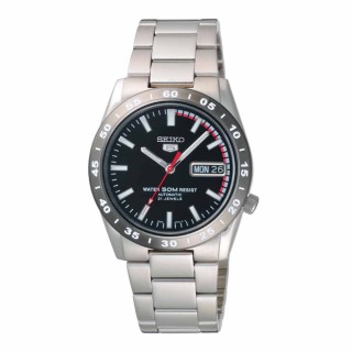 【SEIKO 精工】簡約風格5號機芯機械腕錶-銀X黑(SNKE09K1)