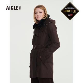 【AIGLE】女防水透氣風衣AG-3AA74A160 咖啡(女裝 GORE-TEX 防水透氣風衣)