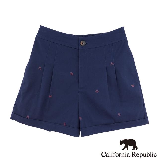 【California Republic】CR滿版森林風ICON雙摺休閒短褲(女版)