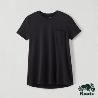 【Roots】Roots 女裝- 自我探索系列 寬鬆口袋短袖T恤(黑色)