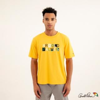 【Arnold Palmer 雨傘】男裝-幾何英文印花T-Shirt(黃色)