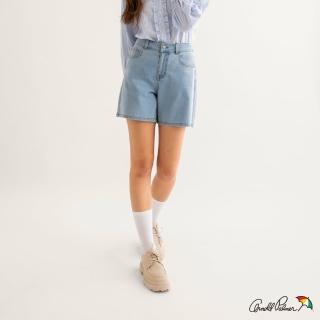 【Arnold Palmer 雨傘】女裝-涼感彈性顯瘦牛仔短褲(淺藍色)