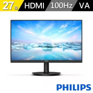 【Philips 飛利浦】(2入組)271V8LB 27型 VA 100Hz窄邊框螢幕(16:9 FHD/Adaptive-Sync/不閃屏/低藍光/4ms)