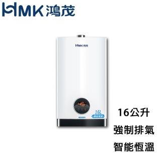 【HMK 鴻茂】屋內智能恆溫強制排氣熱水器H-1601 16L(FE式 原廠安裝)