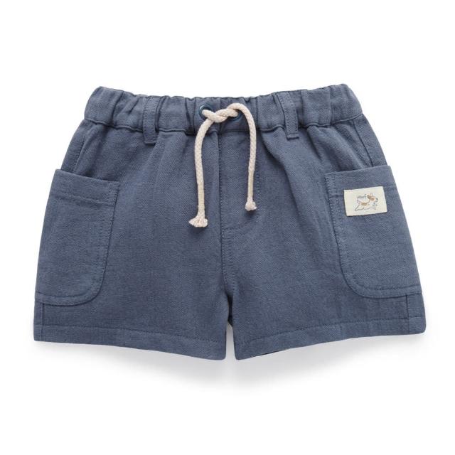 【Purebaby】澳洲有機棉 男童短褲(嬰幼童 有機棉 深藍色)