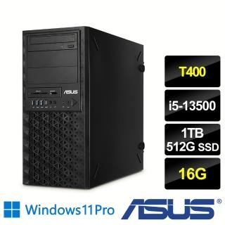 【ASUS 華碩】i5 T400六核繪圖工作站(繪圖先鋒/i5-13500/16G/1TB HDD+512G SSD/T400-4G/300W/W11P)