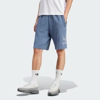 【adidas 愛迪達】短褲 男款 運動褲 三葉草 OUTL TREF SHORT 藍 IR8005