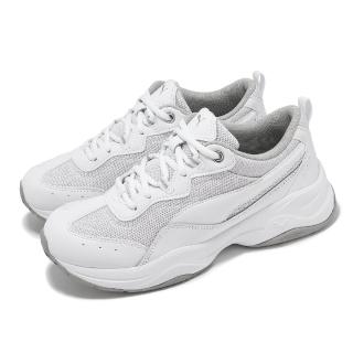 【PUMA】休閒鞋 Cilia Patent SL 女鞋 白 灰 厚底 增高 緩衝 復古(372500-01)
