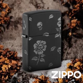 【Zippo】骷髏花防風打火機(美國防風打火機)