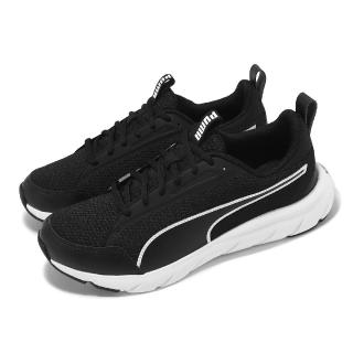 【PUMA】慢跑鞋 Softride Flex Lace 男鞋 寬楦 黑 白 透氣 緩衝 運動鞋(379351-01)