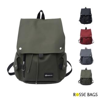 【Rosse Bags】男女款中性時尚大容量學生雙肩包(現+預 黑色／綠色／紅色／灰色)