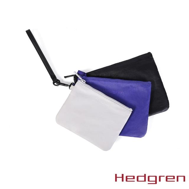 【Hedgren】FOLLIS系列 RFID防盜 收納袋三件組(摺紋白黑藍)