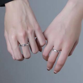 【MoonDy】純銀戒指 情侶對戒 情侶戒指 戒指 指環 銀戒 可調節戒指 情人節禮物 紀念禮物 對戒 個性戒指