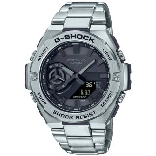 【CASIO 卡西歐】G-SHOCK 藍牙連線 碳核心防護 太陽能雙顯腕錶 禮物推薦 畢業禮物(GST-B500D-1A1)